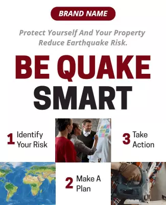 Informative Red Earthquake Preparedness Awareness Poster Template