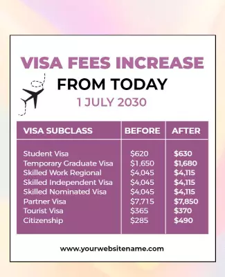 Informative Visa Fees Increase Announcement Poster Template