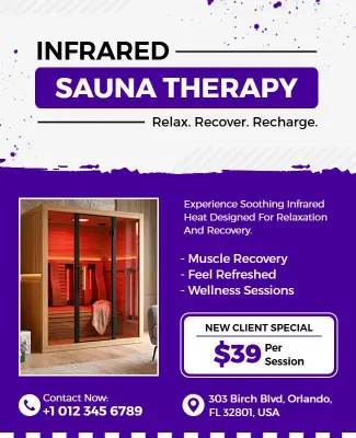 Infrared Sauna Therapy Wellness Promotion Flyer Template