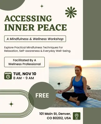 Inner Peace Workshop Advertisement Flyer Template