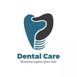 Innovative Blue and Black Design Representing Dental Care Logo Template