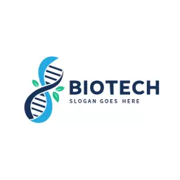 Innovative Blue and Green DNA Design Representing Biotech Logo Template