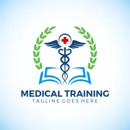Innovative Blue and Green Medical Training Symbol Logo Template