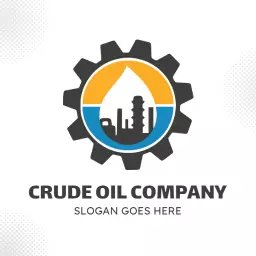 Innovative Blue and Orange Oil Industry Gear Design Logo Template