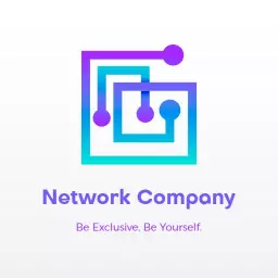 Innovative Blue and Purple Design Representing Network Company Logo Template