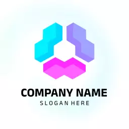 Innovative Blue and Purple Geometric Design for Company Logo Template