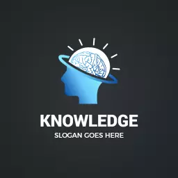 Innovative Blue Brain Design Symbolizing Knowledge Logo Template