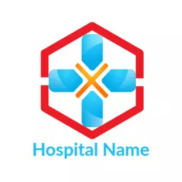 Innovative Blue Hexagonal Design for Healthcare Hospital Logo Template
