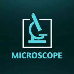Innovative Blue Microscope Design for Scientific Research Logo Template
