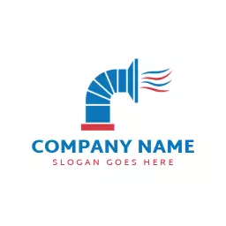 Innovative Blue Pipe Design for Modern Company Logo Template
