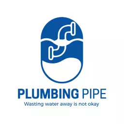 Innovative Blue Water Pipeline Design with Plumbing Pipe Logo Template