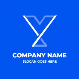 Innovative Blue Y Letter Design for Your Brand Logo Template