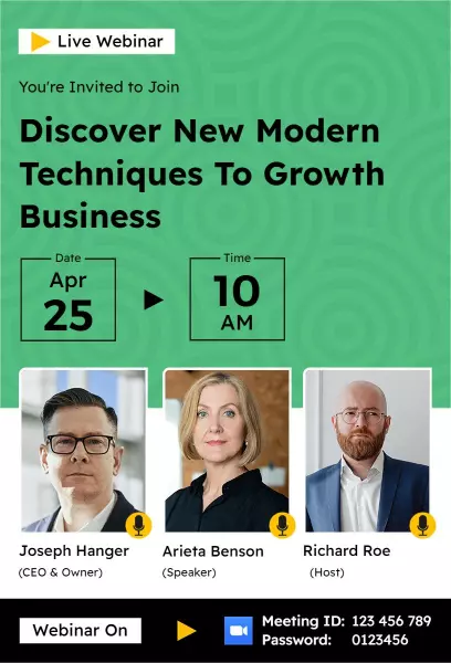 Innovative Business Growth Strategies Live Webinar Invitation Template