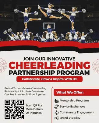 Innovative Cheerleading Partnership Program Collaboration Flyer Template