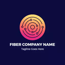 Innovative Circular Design Showcasing Fiber Technology Logo Template