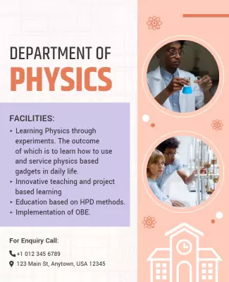 Innovative Educational Physics Department Learning Poster Template