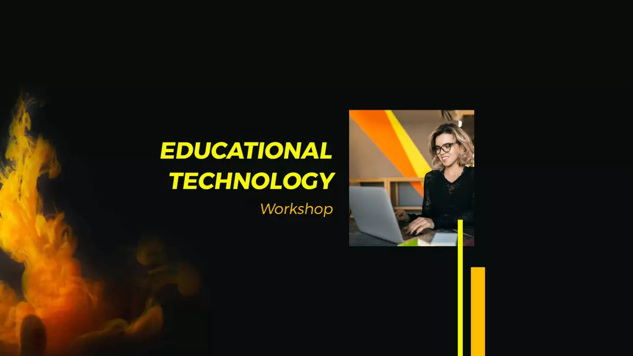 Innovative Educational Technology Workshop on Dark Background YouTube Banner Template