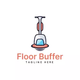 Innovative Floor Buffer Design for Professional Cleaning Service Logo Template
