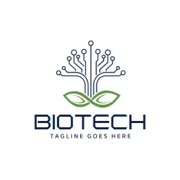 Innovative Green and Blue Biotech Design for Sustainability Logo Template