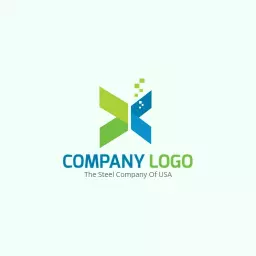 Innovative Green and Blue Design for Steel Company Logo Template