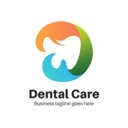 Innovative Green and Orange Tooth Design Emphasizing Dental Care Logo Template