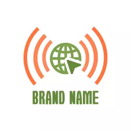 Innovative Green and Orange Wireless Communication Logo Template