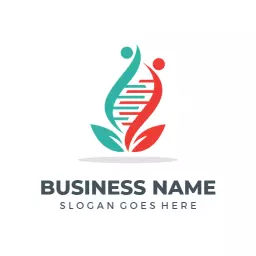 Innovative Green and Red DNA Helix Design for Science Logo Template
