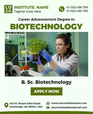Innovative Green Biotechnology Career Advancement Poster Template