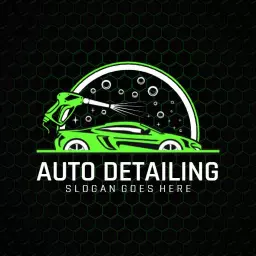Innovative Green Car Icon Representing Auto Detailing Logo Template