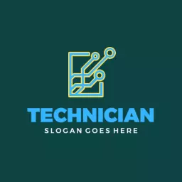 Innovative Green Circuit Board Design for Technical Services Logo Template