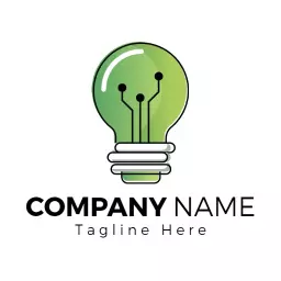 Innovative Green Light Bulb Symbolizing Technology Solutions Logo Template