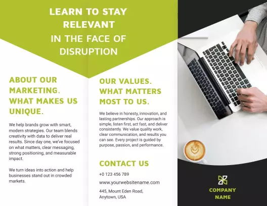 Innovative Green Marketing Strategy Tri Fold Brochure Template