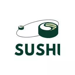 Innovative Green Sushi Roll Design Showcasing Fresh Taste Logo Template
