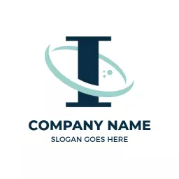 Innovative I Letter Design with Modern Swirling Elements Logo Template