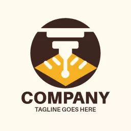 Innovative Laser Cutting Design with Bright Yellow Elements Logo Template