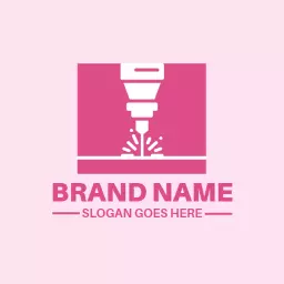 Innovative Laser Cutting Technology in Bright Pink Logo Template