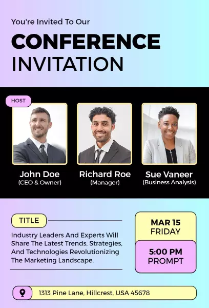Innovative Marketing Strategies Conference Invitation Template