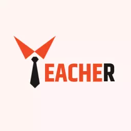 Innovative Orange and Black Teacher Logo Featuring a Tie Logo Template
