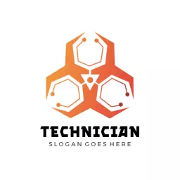 Innovative Orange and Red Design Representing Technical Services Logo Template