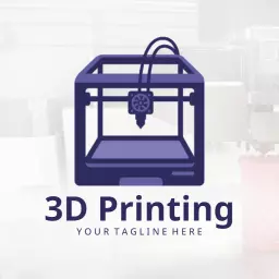 Innovative Purple 3D Printer Technology for Creative Solutions Logo Template