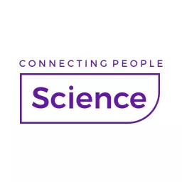 Innovative Purple Design Connecting People in Science Logo Template