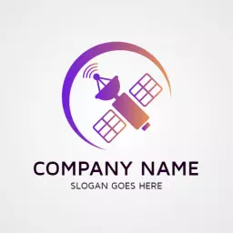 Innovative Purple Satellite Design for Modern Technology Logo Template