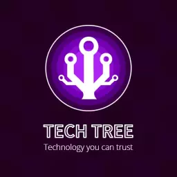 Innovative Purple Tech Tree Design Representing Modern Technology Logo Template