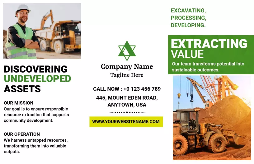 Innovative Resource Extraction and Development Brochure Template