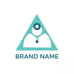 Innovative Teal Triangle Design Representing Nursing Logo Template