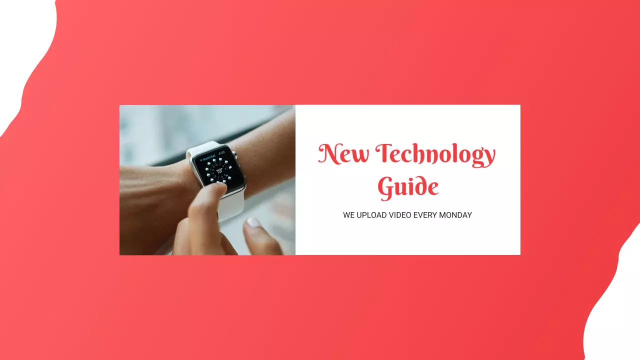 Innovative Tech Watches on Bright Red YouTube Banner Template