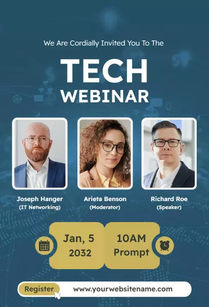Innovative Tech Webinar Networking Business Invitation Template