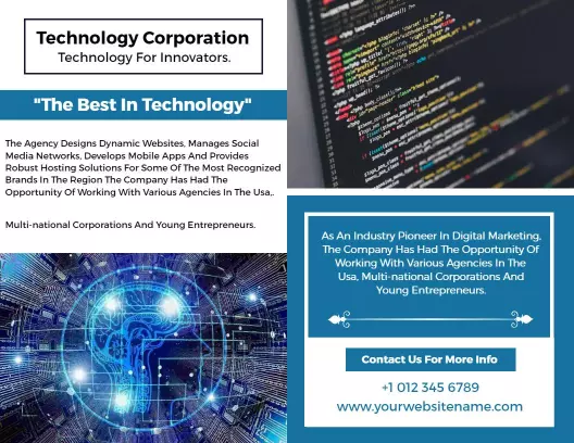 Innovative Technology Corporation Services Bi Fold Brochure Template