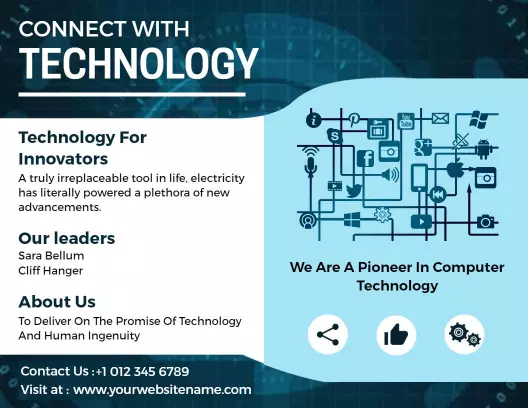 Innovative Technology Solutions and Services Bi Fold Brochure Template