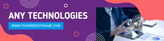 Innovative Technology Solutions on Purple Gradient LinkedIn Banner Template